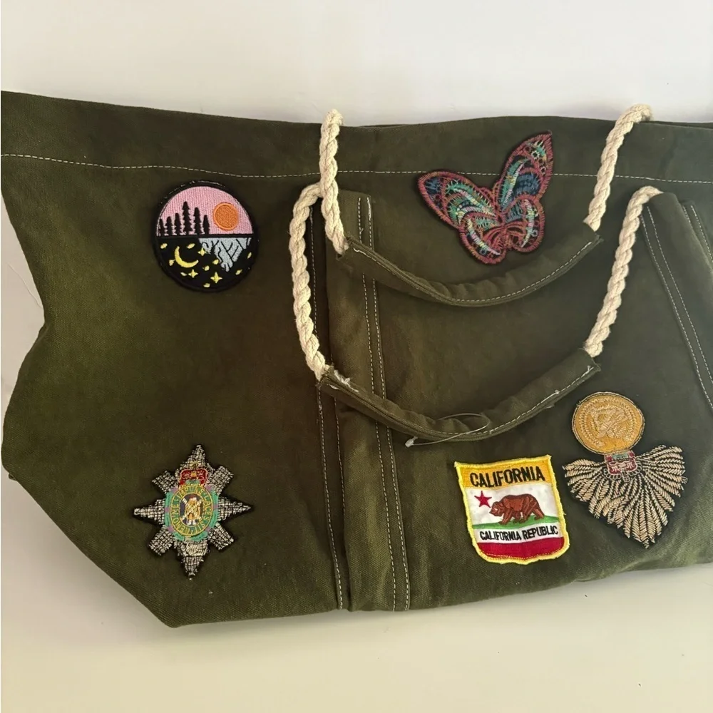 NWOT Free People Been There Badge Tote Bag
